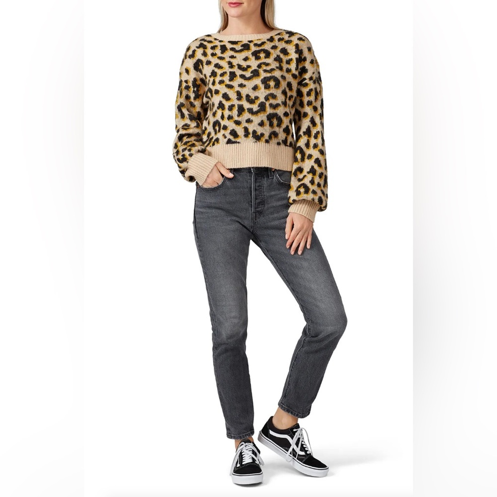 LONA Leopard Boat Neck Sweater MSRP $79